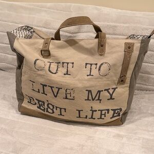Canvas Tote Bag with Inspirational Quote